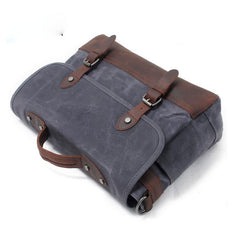 Mens Waxed Canvas Leather Messenger Bag Camera Side Bag Courier Bag for Men - iwalletsmen