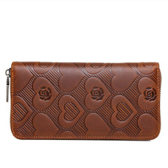 Brown Mens Leather Cards Long Wallets Lot of Cards Zipper Long Wallet Cards Wallet for Men - iwalletsmen