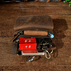 Vintage Mens Leather Belt Pouch Holster Side Bag Belt Case Waist Pouch for Men - iwalletsmen