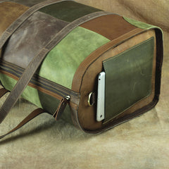 Vintage Green Leather Men's Weekender Bag Travel Bag Overnight Bag For Men - iwalletsmen