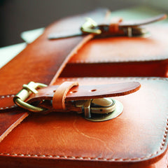 Cool Handmade Leather Mens Messenger Bag Briefcase School Bag for men - iwalletsmen