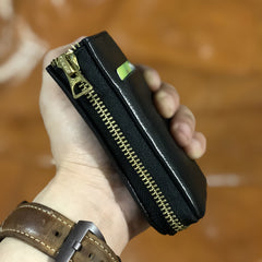 Handmade Cool Leather Mens Black Key Wallet Car Key Holder Brown Card Holder for Men - iwalletsmen