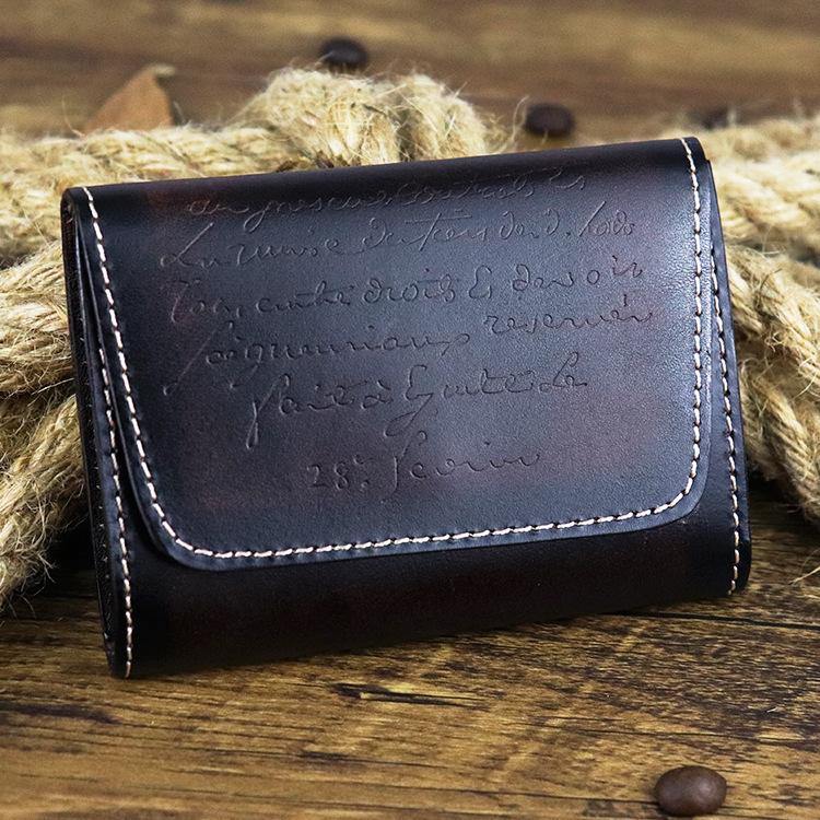 CONTACT'S Genuine Crazy Horse Leather Men Wallets Vintage Trifold Wallet  Zip Coin Pocket Purse Cowhide Leather Wallet For Mens | Lazada PH