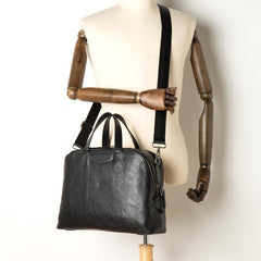 Black Cool Leather 14 inches Shoulder Bag Travel Bags Handbags Luggage Bag for Men - iwalletsmen