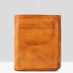 Genuine Leather Mens Cool Slim Leather Wallet Men Small Wallets Bifold for Men - iwalletsmen