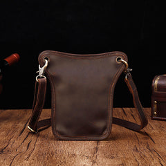 Cool Leather Small Side Bag Messenger Bag Waist Bag Small Shoulder Bag For Men - iwalletsmen