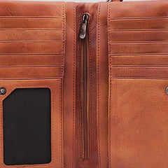 Handmade Mens Cool Long Leather Chain Wallet Cards Biker Trucker Wristlet Wallet - iwalletsmen