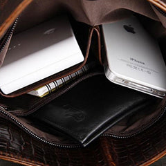 Cool Coffee Small Leather Mens Messenger Bag Shoulder Bag for Men - iwalletsmen