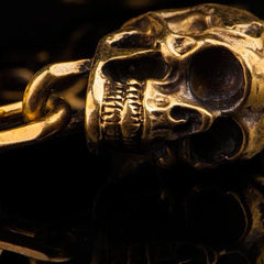silver Brass Stainless Steel Biker Trucker Skull Heavy Gothic Skulls Mens Bracelet Biker Jewelry