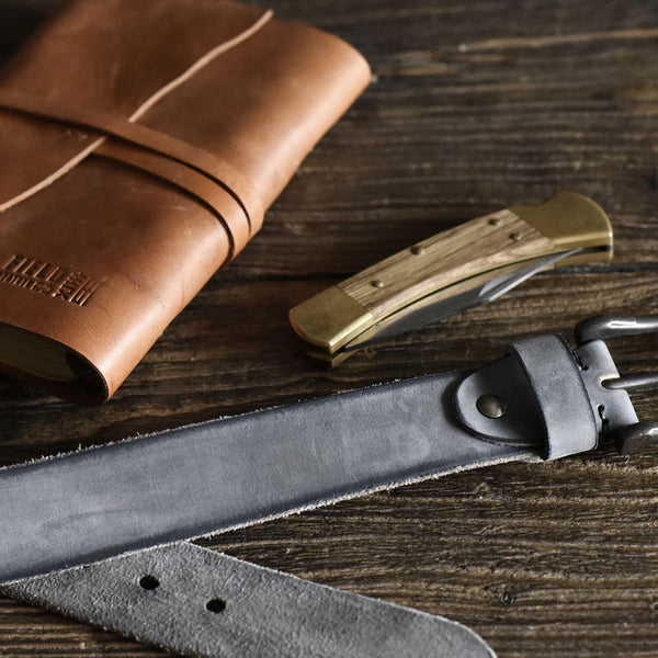 Handmade Leather Mens Leather Men Distress Brown Black Belt for Men Cool Leather Belt