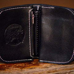 Handmade Leather Biker Wallet Mens Cool billfold Chain Wallet Trucker Wallet with Chain