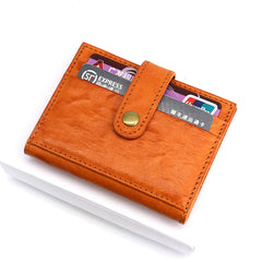 Leather Mens Front Pocket Wallet Card Wallet Small Slim Wallet Change Wallet for Men - iwalletsmen