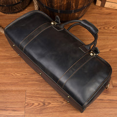 Cool Leather Mens Weekender Bag Shoulder Travel Bag Duffle Bag Coffee luggage Bag for Men - iwalletsmen