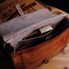 Handmade Vintage Brown Leather Mens Messenger Bag Shoulder Bag for Men - iwalletsmen
