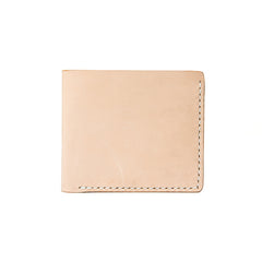 Handmade Beige Leather Mens billfold Wallet Bifold Front Pocket Small Wallet For Men - iwalletsmen