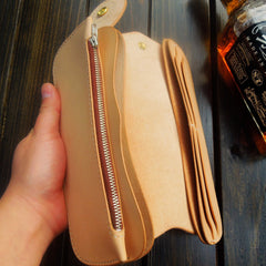 Handmade Leather Biker Wallet Mens Cool Chain Wallet Trucker Wallet with Chain