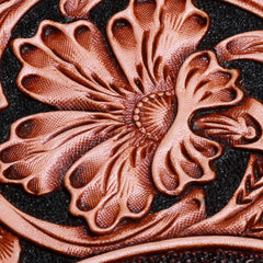 Handmade Leather Mens Tooled Floral Clutch Wallet Cool Wallet Long Wallets for Men Women