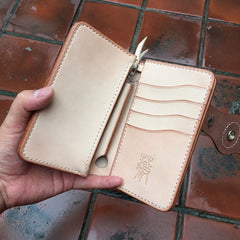 Handmade Leather Biker Wallet Mens Cool billfold Chain Wallet Trucker Wallet with Chain