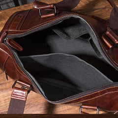 Cool Leather Mens Travel Bag Overnight Bag Work Handbag Business Bag for Men - iwalletsmen