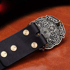 Handmade Genuine Custom Cool Leather Mens Leather Men Black Belt for Men