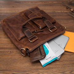 Cool Leather Mens Small Briefcase Handbag Business Handbag Shoulder Bag For Men - iwalletsmen