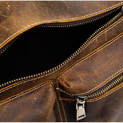 Cool Leather Mens Vintage Brown Small Side Bag Messenger Bag Shoulder Bag for Men - iwalletsmen