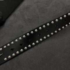 Badass Mens Leather Skull Rivet Rock Punk Belt Motorcycle Belt Leather Belt For Men - iwalletsmen