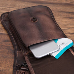Cool Vintage Leather Mens Belt Pouch Waist Bag Drop Leg Bag Mini Shoulder Bag For Men - iwalletsmen