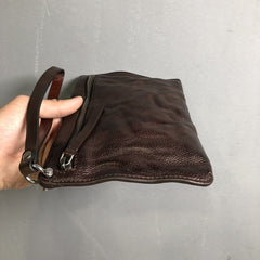 Fashion Leather Mens Clutch Cool Black Slim Wallet Zipper Clutch Wristlet Wallets for Men - iwalletsmen
