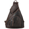 Vintage Large Brown Leather Men's Sling Bag Chest Bag One Shoulder Backpack For Men - iwalletsmen