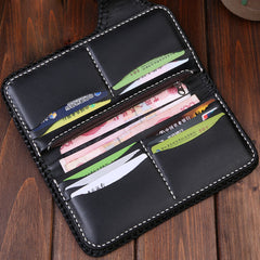 Handmade Leather Carp Mens Chain Biker Wallet Cool Leather Wallet With Chain Wallets for Men