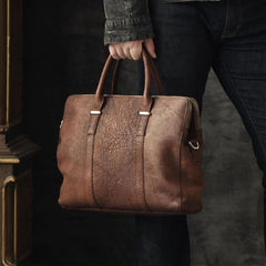 Genuine Leather Mens Cool Messenger Bag Briefcase Work Bag Business Bag for men