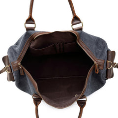 Mens Waxed Canvas Leather Large Weekender Bags Canvas Travel Bag for Men - iwalletsmen