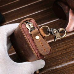 Cool Fashion Leather Men's Car Key Wallet Zipper Key Holder For Men - iwalletsmen
