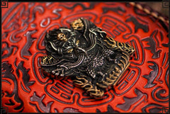 Handmade Leather Tibetan Mens Chain Biker Wallet Cool Leather Wallet Long Clutch Wallets for Men