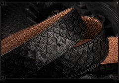 Handmade Genuine Leather Mens Belt Custom Cool Leather Men Black Belt for Men
