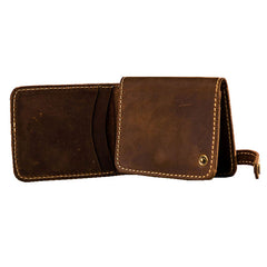Leather Men Slim Small Wallet Bifold Small Vintage Wallet for Men