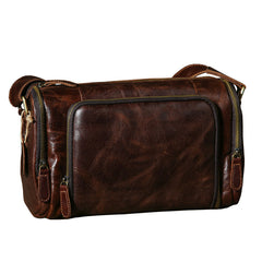 Genuine Leather Mens Cool Shoulder Bag Messenger Bag Chest Bag Bike Bag Cycling Bag for men