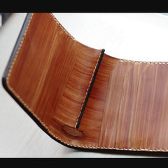 Handmade Leather Chinese Dragon Tooled Mens billfold Wallet Cool Slim Wallet Biker Wallet for Men