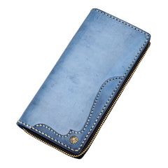 Handmade Leather Mens Clutch Wallet Cool Takahashi Wallet Long Zipper Wallets for Men