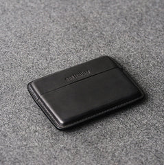 Handmade Black Leather Slim Mens 10pcs Cigarette Holder Case Cool Custom Cigarette Case for Men - iwalletsmen