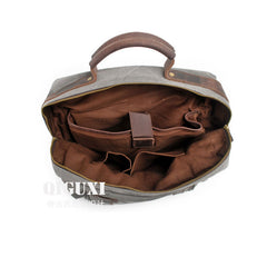 Mens Canvas Leather Backpack Canvas Hiking Backpack Canvas Travel Backpack for Men - iwalletsmen
