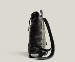 Genuine Leather Mens Cool Backpack Sling Bag Large Black Travel Bag Hiking Bag for men