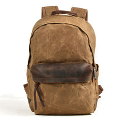 Waxed Canvas Leather Mens Camera Backpack Canvas Travel Backpack Canvas Camera Backpack for Men - iwalletsmen