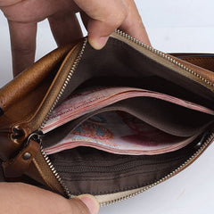 Handmade Mens Cool Long Leather Chain Wallet Cards Biker Trucker Wristlet Wallet - iwalletsmen