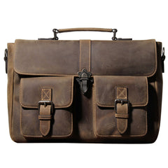 Handmade Leather Mens Cool Messenger Bag Work Bag Backpack Travel Bag Briefcase Bag for men