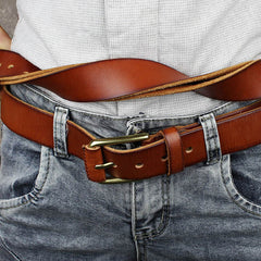 Handmade Genuine Leather Mens Leather Men Brown Black Belt for Men Cool Leather Belt