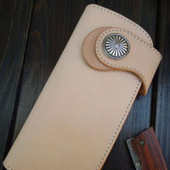 Handmade Leather Biker Wallet Mens Cool Chain Wallet Trucker Wallet with Chain