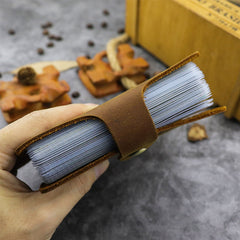 RFID Leather Mens Small Brown Wallet Cardholder Wallet Dark Coffee Front Pocket Wallets for Men - iwalletsmen