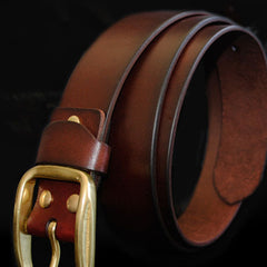 Handmade Genuine Custom Leather Mens Leather Men Brown Black Belt - iwalletsmen